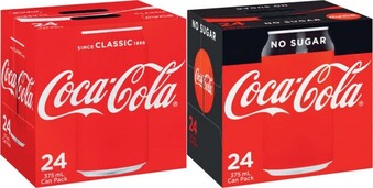 Coles Coca-Cola Soft Drink 24x375mL offer