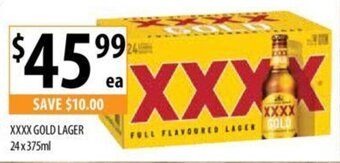 Supabarn XXXX GOLD LAGER 24x375ml offer