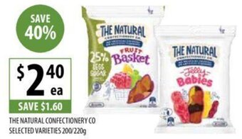 Supabarn THE NATURAL CONFECTIONERY CO SELECTED VARIETIES 200/220g offer