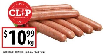 TRADITIONAL THIN BEEF SAUSAGES bulk packs