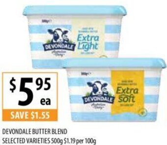 Supabarn DEVONDALE BUTTER BLEND SELECTED VARIETIES 500g offer