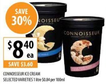 Supabarn CONNOISSEUR ICE CREAM SELECTED VARIETIES 1 litre offer