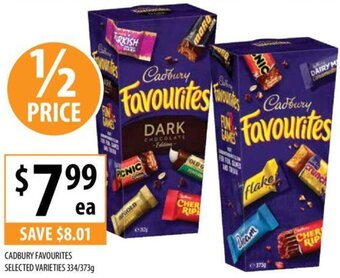 Supabarn CADBURY FAVOURITES SELECTED VARIETIES 334/373g offer