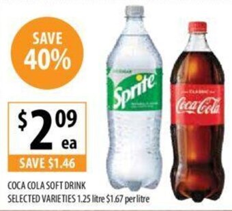 Supabarn COCA COLA SOFT DRINK SELECTED VARIETIES 1.25 litre offer