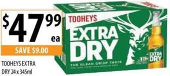 TOOHEYS EXTRA DRY 24 x 345ml
