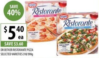 DR OETKER RISTORANTE PIZZA SELECTED VARIETIES 310/390g