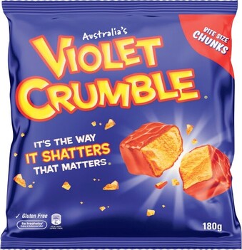 Coles Violet Crumble Choc Honeycomb Bag 180g offer