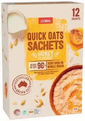 Coles Quick Oats Sachets 12 Pack