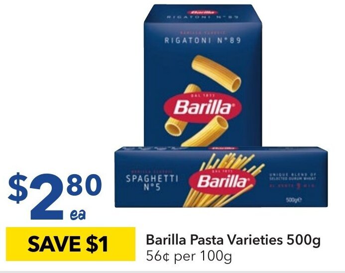 Barilla Pasta Varieties 500g offer at Ritchies