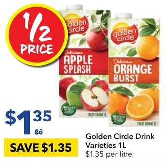 Ritchies Golden Circle Drink Varieties 1L offer