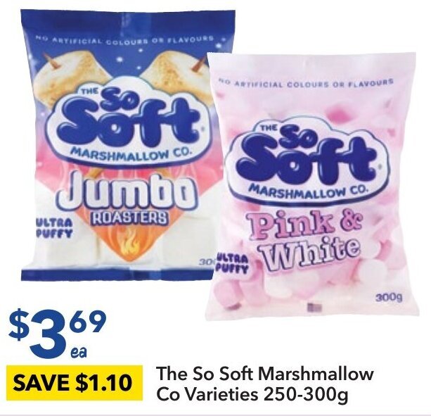 The So Soft Marshmallow Co Varieties 250300g offer at Ritchies
