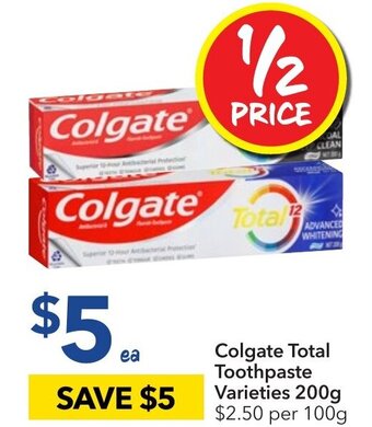 Ritchies Colgate Total Toothpaste Varieties 200g offer