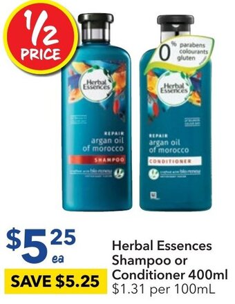 Ritchies Herbal Essences Shampoo or Conditioner 400ml offer