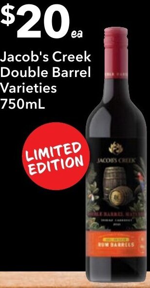 Ritchies Jacob's Creek Double Barrel Varieties 750mL offer