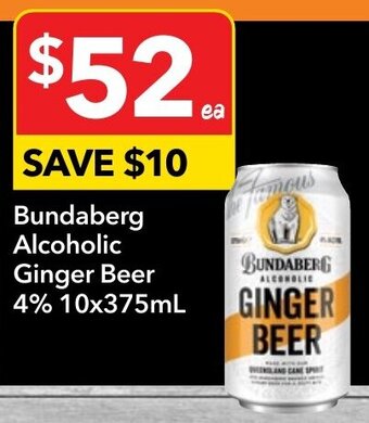 Ritchies Bundaberg Alcoholic Ginger Beer 4% 10x375ml offer