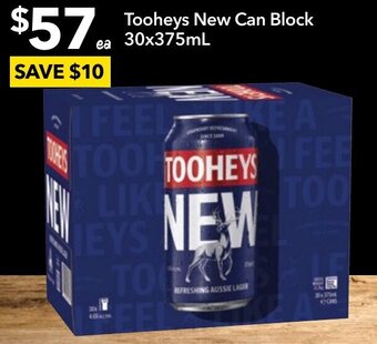 Ritchies Tooheys New Can Block 30x375mL offer