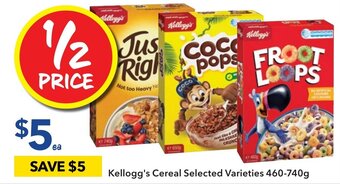 Ritchies Kellogg's Cereal Selected Varieties 460-740g offer