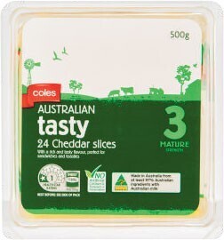 Coles Coles Tasty Cheese Slices 500g offer