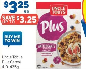 Foodland Uncle Tobys Plus Cereal 410-435g offer