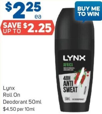 Foodland Lynx Roll On Deodorant 50ml offer