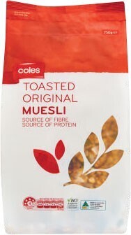 Coles Coles Toasted Original Muesli 750g offer