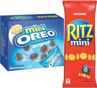 Coles Ritz Multipack Mini Crackers 6 Pack 150g or Oreo Multipack Mini Cream Cookies 10 Pack 230g offer