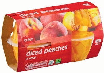 Coles Coles Fruit Cup in Syrup 4 Pack 500g offer