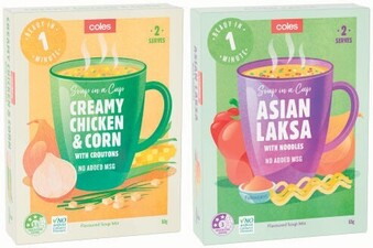 Coles Coles 2 Serve Soup 60g-75g offer