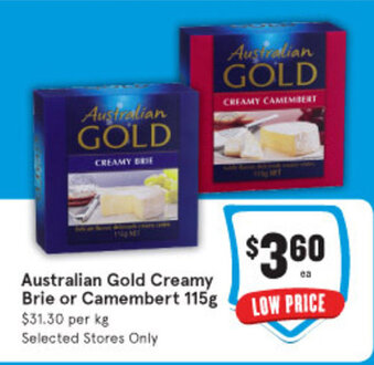 IGA Australian Gold Creamy Brie or Camembert 115g offer