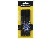 Officeworks Artline Supreme Permanent Marker Core Black 4 Pack offer