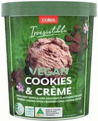 Coles Coles Irresistible Vegan Ice Cream 1 Litre offer
