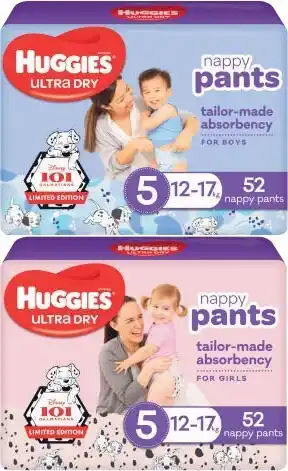 Coles Huggies Ultra Dry Nappy Pants 46 Pack-58 Pack offer