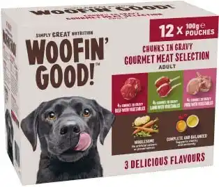 Coles Woofinu2019 Good Dog Food 12x100g offer