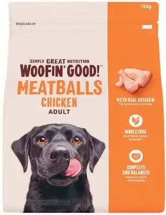 Coles Woofinu2019 Good Dog Food Meatballs 750g offer