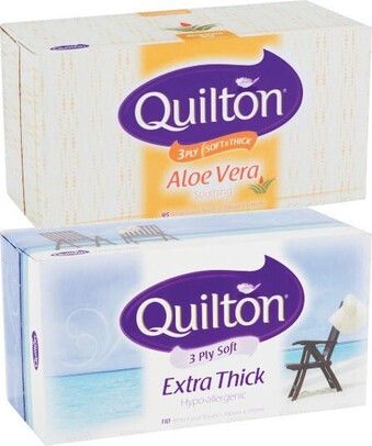 Coles Quilton 3 Ply Facial Tissues 95 Pack or 110 Pack offer