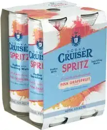 Coles NEW Cruiser Spritz Pink Grapefruit Cans 4x275mL offer