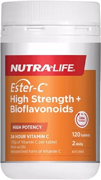 healthylife Nutra-life ester c high strength + bioflavonoids 120 tablets offer