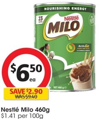 Coles Nestlé Milo 460g offer