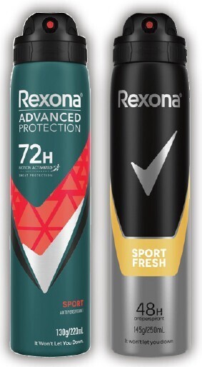 IGA Rexona advanced protection spray 220ml selected varieties offer