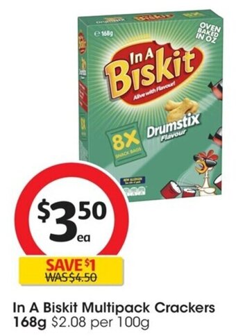 Coles In A Biskit Multipack Crackers 168g offer
