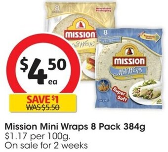 Mission Mini Wraps 8 Pack 384g