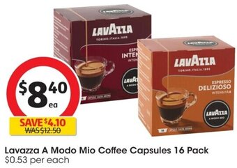 Coles Lavazza A Modo Mio Coffee Capsules 16 Pack offer