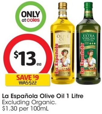 Coles La Española Olive Oil 1 Litre offer