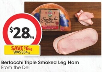 Coles Bertocchi Triple Smoked Leg Ham offer
