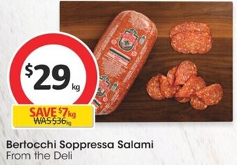 Coles Bertocchi Soppressa Salami offer