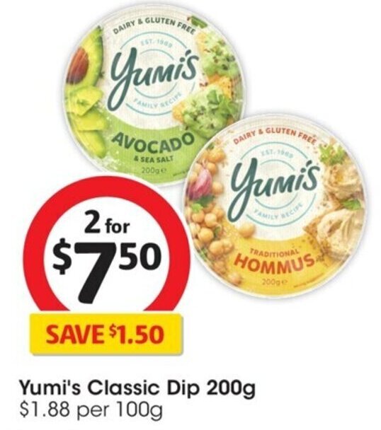 Yumi's Classic Dip 200g offer at Coles