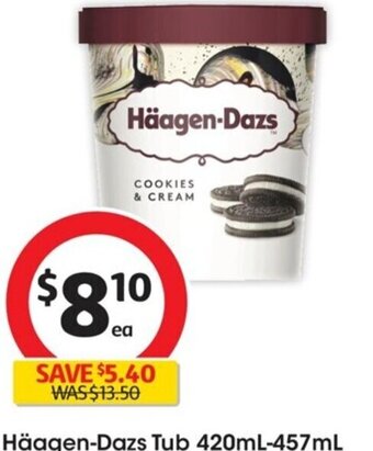Coles Häagen-Dazs Tub 420mL-457mL offer