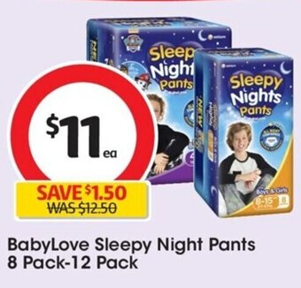 Coles BabyLove Sleepy Night Pants 8 Pack-12 Pack offer