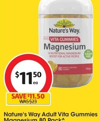 Coles Nature's Way Adult Vita Gummies Magnesium 80 Pack offer