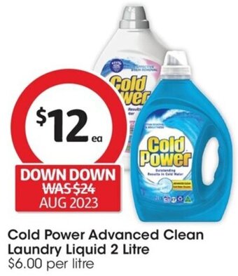 Coles Cold Power Advanced Clean Laundry Liquid 2 Litre offer